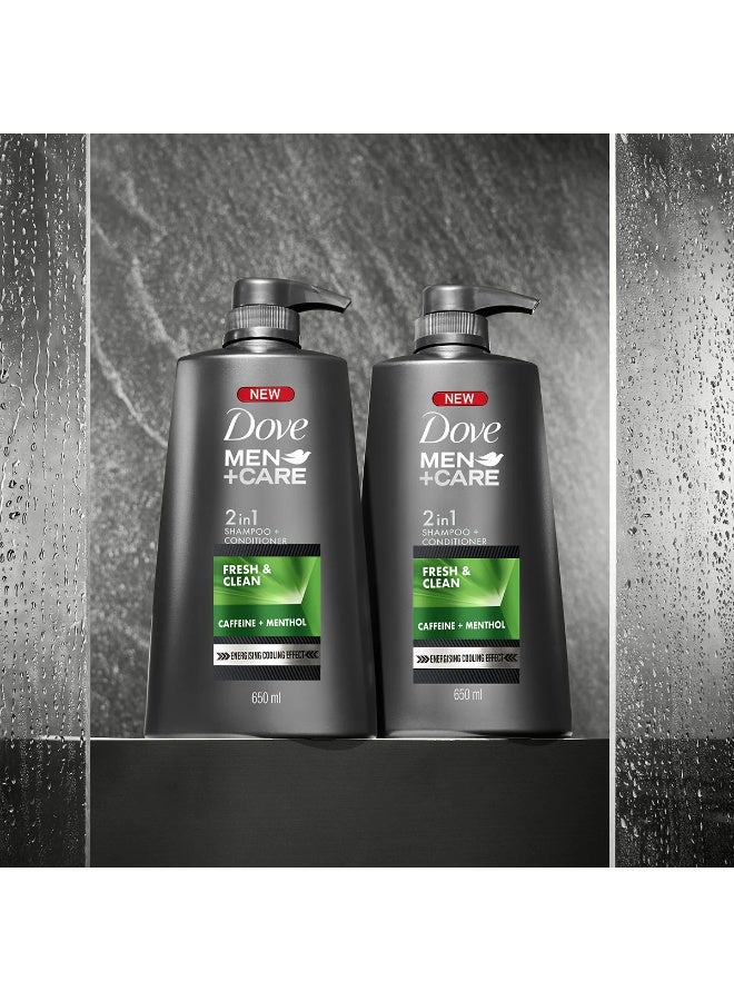 دوف شامبو وبلسم دوف مين+كير فريش آند كلين 2 في 1، 650 مل - Image 3